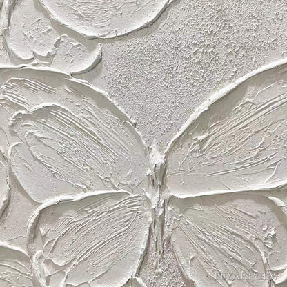 BUYARTVIEW White Butterflies – 3D Butterfly Impasto Painting, Vertical - image 3