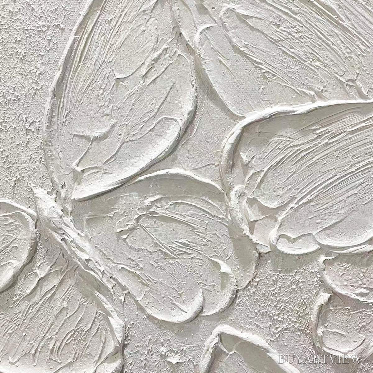 BUYARTVIEW White Butterflies – 3D Butterfly Impasto Painting, Vertical - image 6