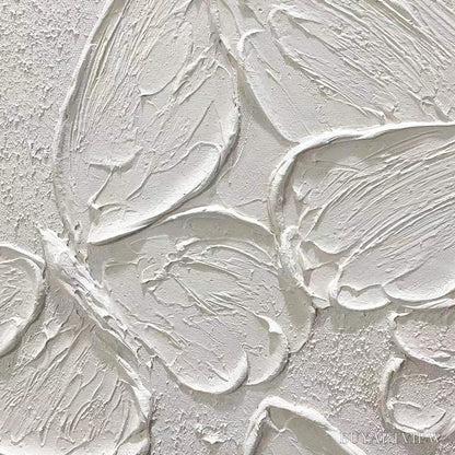 BUYARTVIEW White Butterflies – 3D Butterfly Impasto Painting, Vertical - image 6