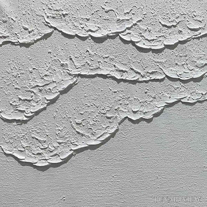BUYARTVIEW White Textured Waves Diptych – Textured Abstract Painting Set of 2, Vertical - image 3