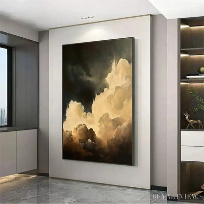 BUYARTVIEW Stormy Skies – Textured Cloudscape Painting, Vertical - image 2