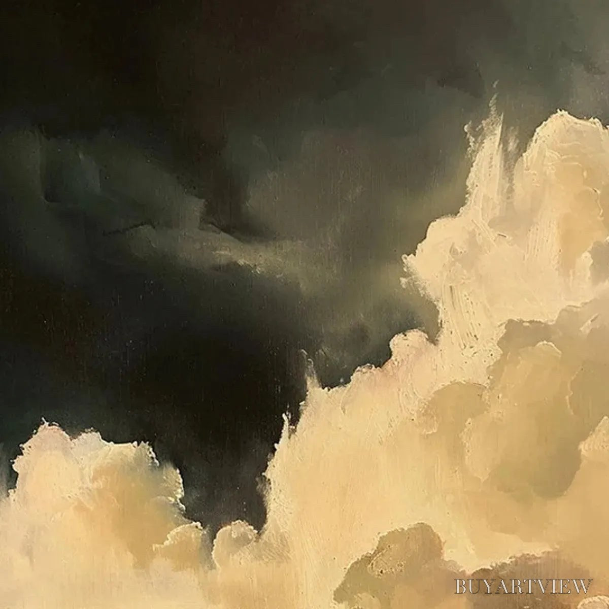 BUYARTVIEW Stormy Skies – Textured Cloudscape Painting, Vertical - image 6