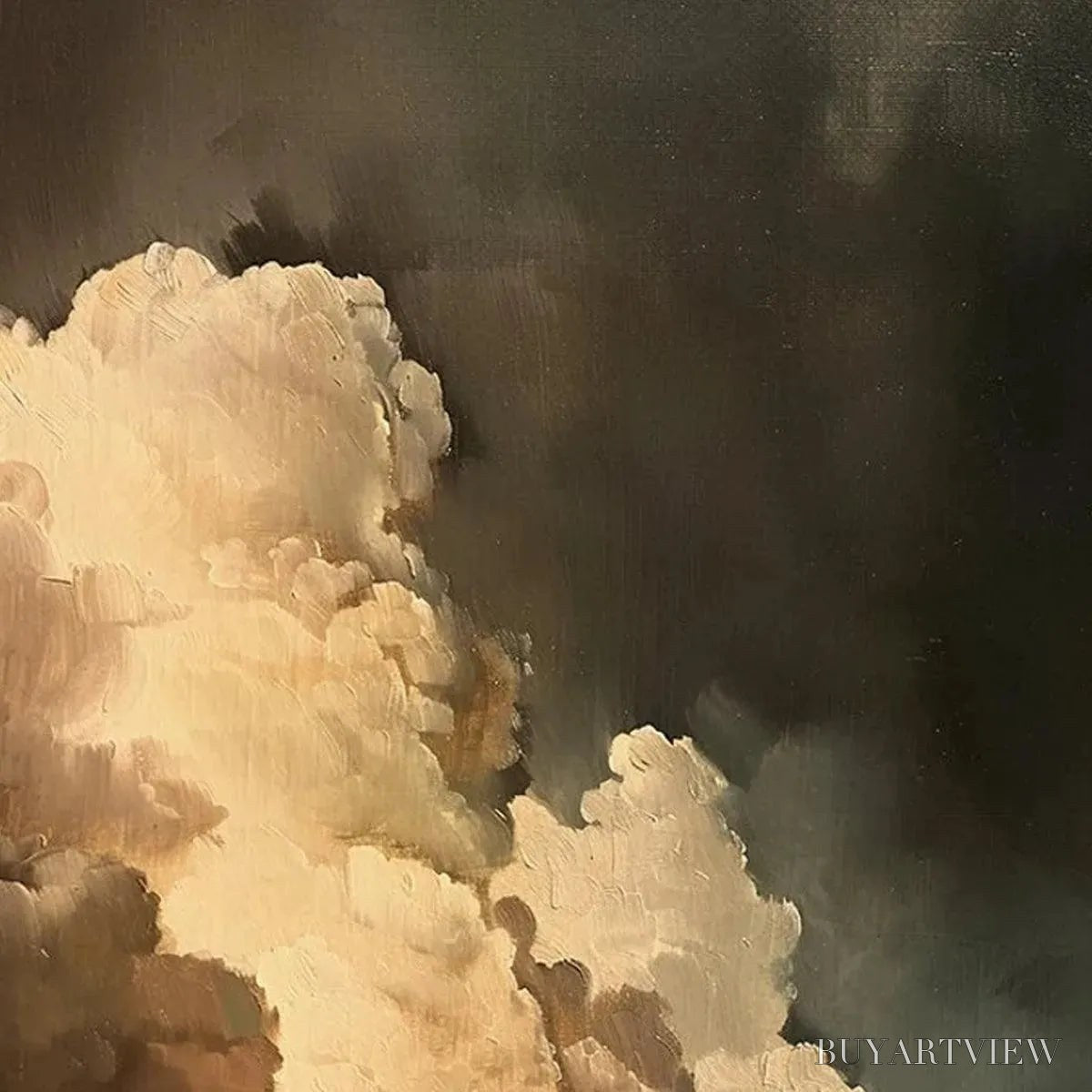 BUYARTVIEW Evening Clouds – Textured Cloudscape Painting, Vertical - image 3