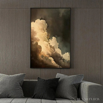 BUYARTVIEW Evening Clouds – Textured Cloudscape Painting, Vertical - image 5