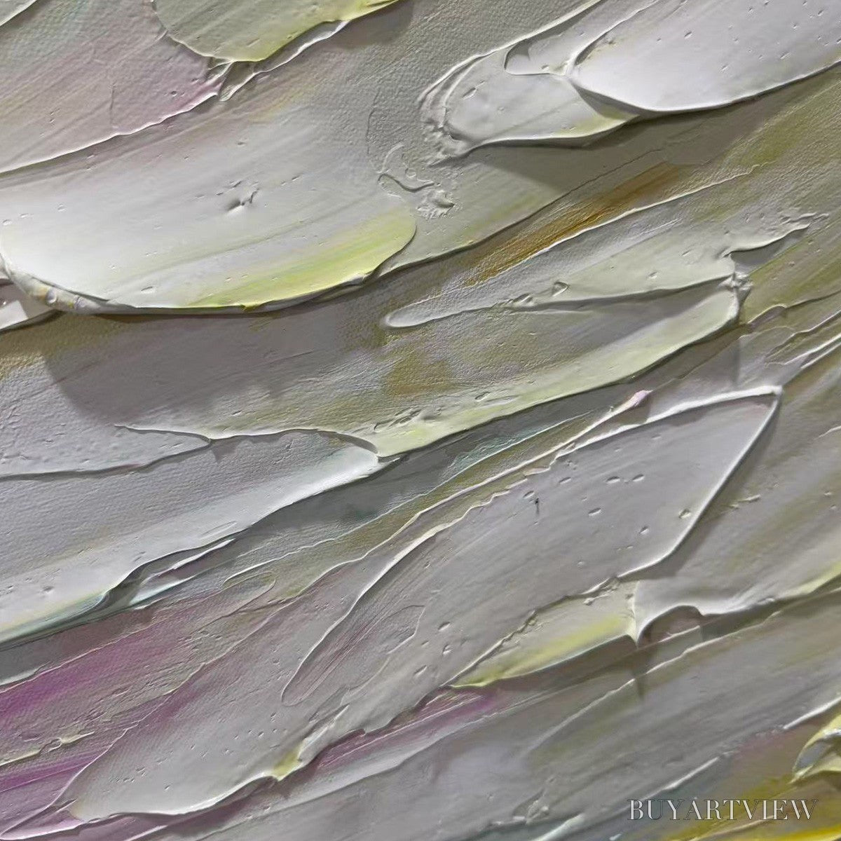 BUYARTVIEW Pastel Dream – Textured Abstract Painting in Soft Hues, Horizontal - image 3