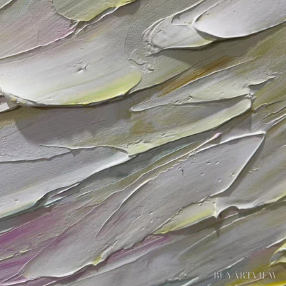 BUYARTVIEW Pastel Dream – Textured Abstract Painting in Soft Hues, Horizontal - image 3