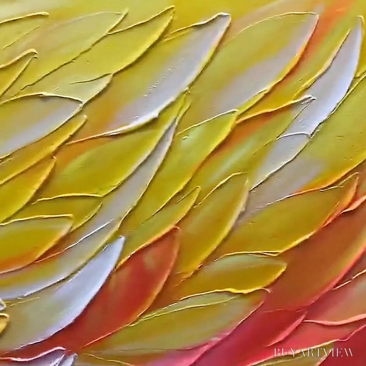 BUYARTVIEW Golden Waves – Textured Abstract Painting, Horizontal - image 3