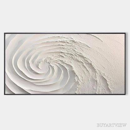 BUYARTVIEW Whirlwind – Textured White Abstract Swirl Painting - image 1