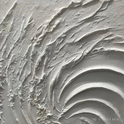 BUYARTVIEW Whirlwind – Textured White Abstract Swirl Painting - image 3