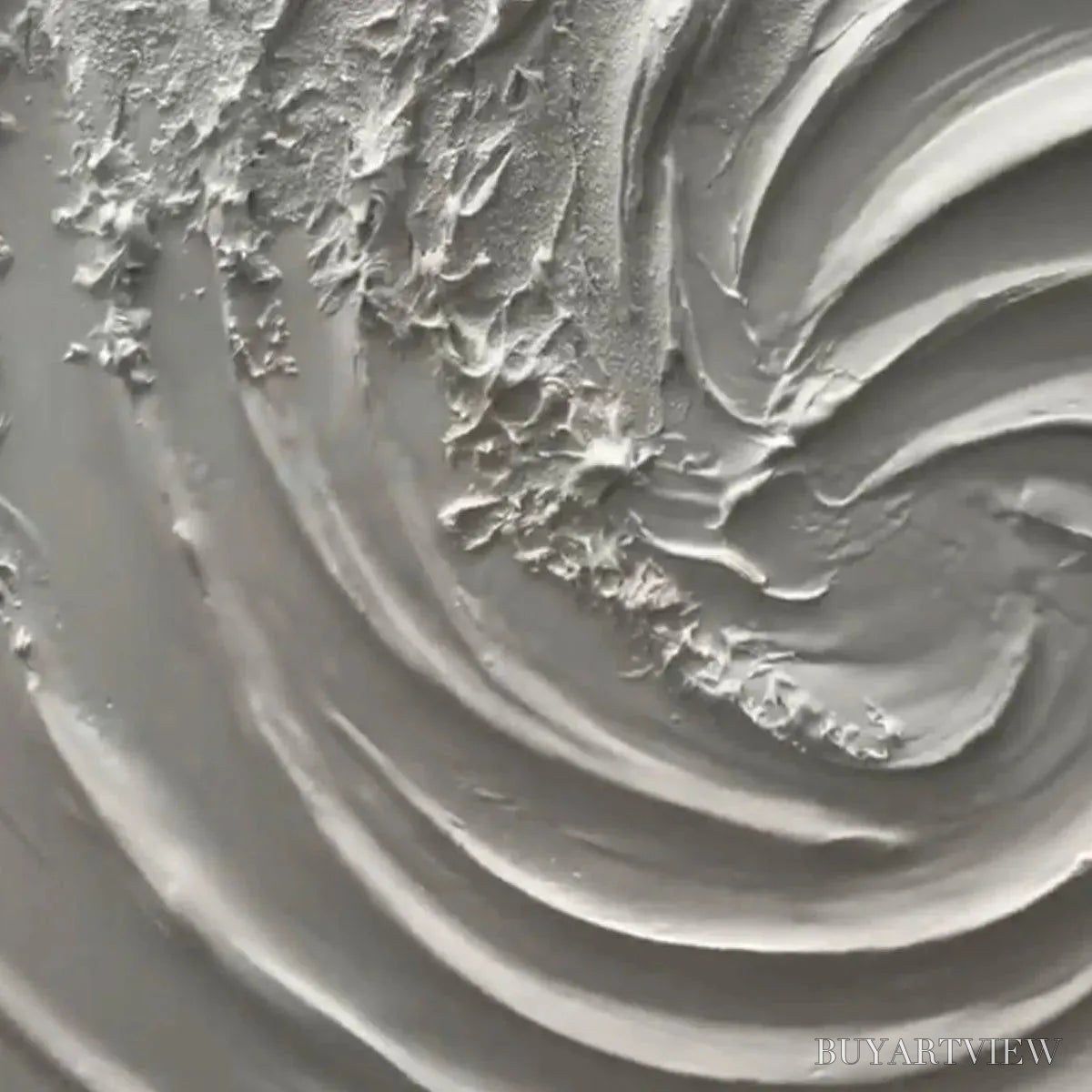 BUYARTVIEW Whirlwind – Textured White Abstract Swirl Painting - image 4