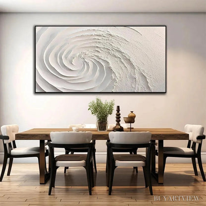 BUYARTVIEW Whirlwind – Textured White Abstract Swirl Painting - image 5