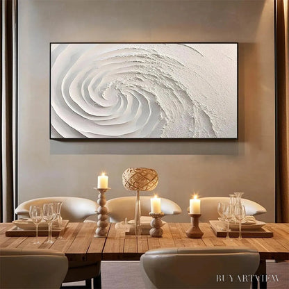 BUYARTVIEW Whirlwind – Textured White Abstract Swirl Painting - image 6