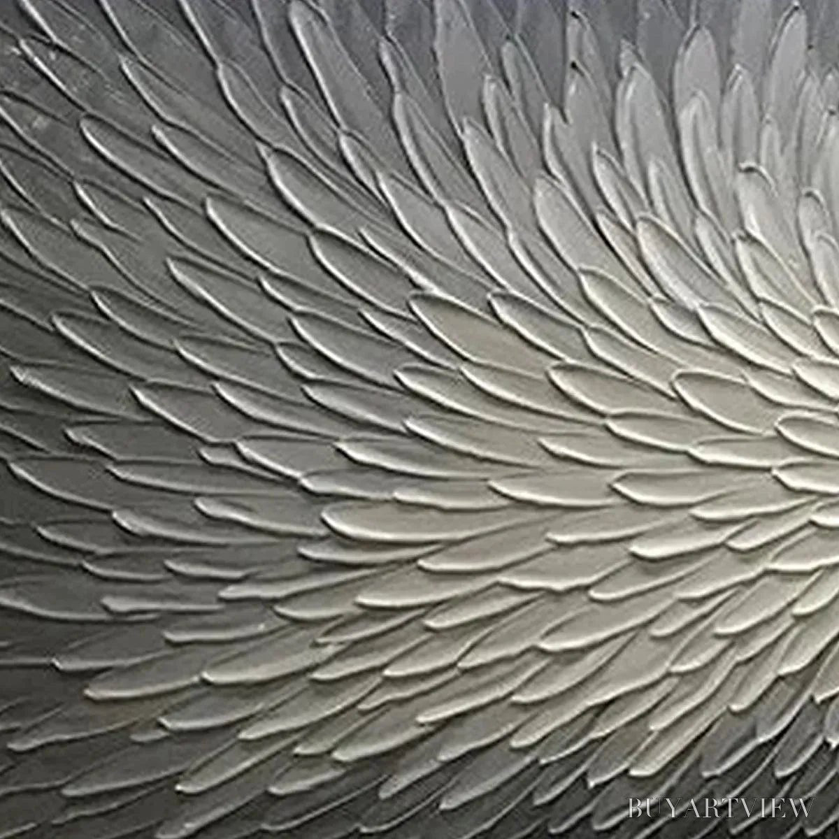 BUYARTVIEW Silver Swirl – Textured Abstract Painting in Grey and White - image 3