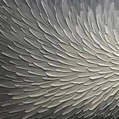 BUYARTVIEW Silver Swirl – Textured Abstract Painting in Grey and White - image 3