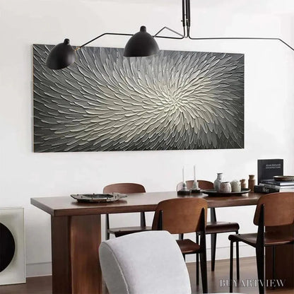 BUYARTVIEW Silver Swirl – Textured Abstract Painting in Grey and White - image 5