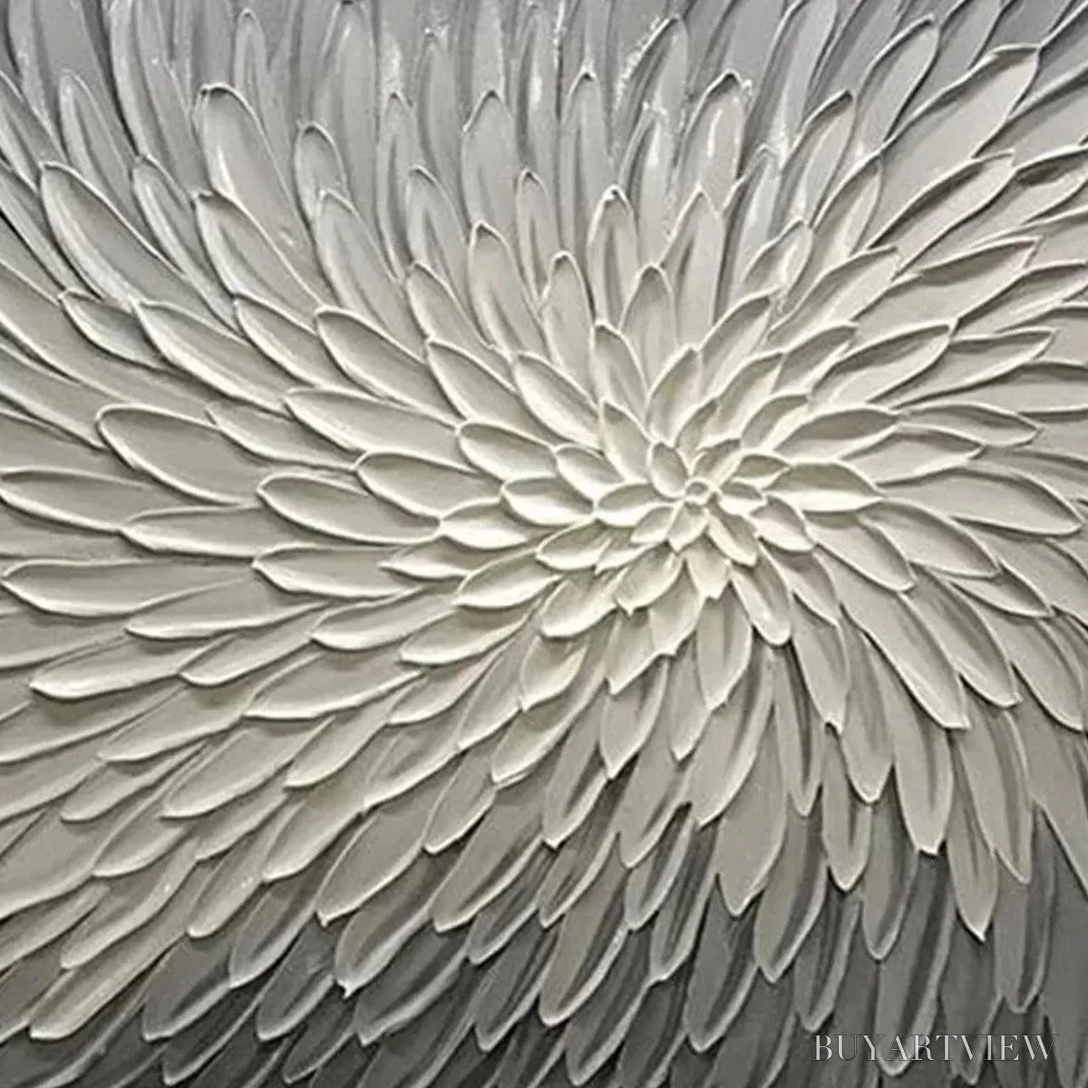 BUYARTVIEW Silver Swirl – Textured Abstract Painting in Grey and White - image 6