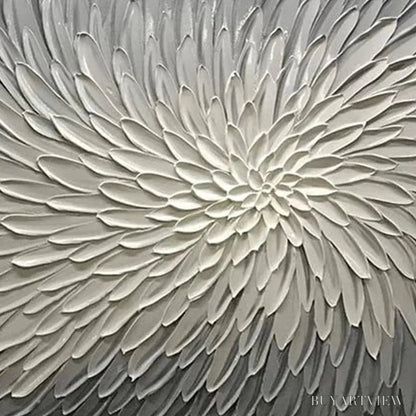 BUYARTVIEW Silver Swirl – Textured Abstract Painting in Grey and White - image 6