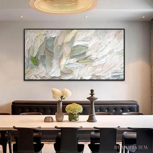 BUYARTVIEW Pink Whispers – Textured Abstract Painting in Pink and Green - image 2