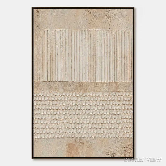 BUYARTVIEW Earthen Rhythm – Vertical Wabi-Sabi Textured Abstract - image 1