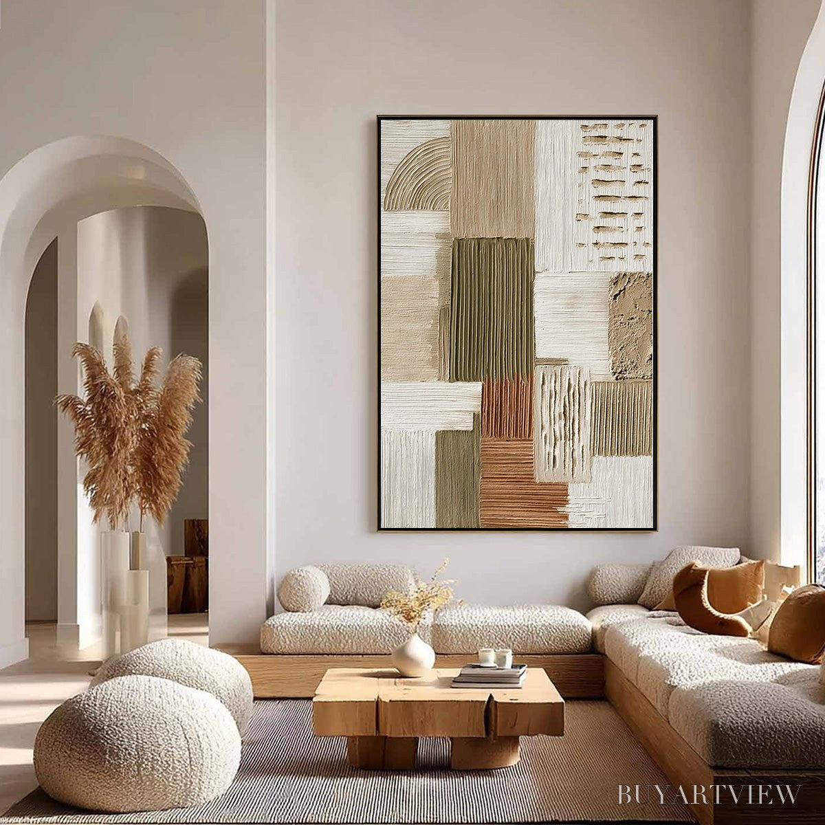 BUYARTVIEW Strata Textured Abstract Neutral Oil Painting for Modern - image 4