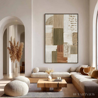 BUYARTVIEW Strata Textured Abstract Neutral Oil Painting for Modern - image 4