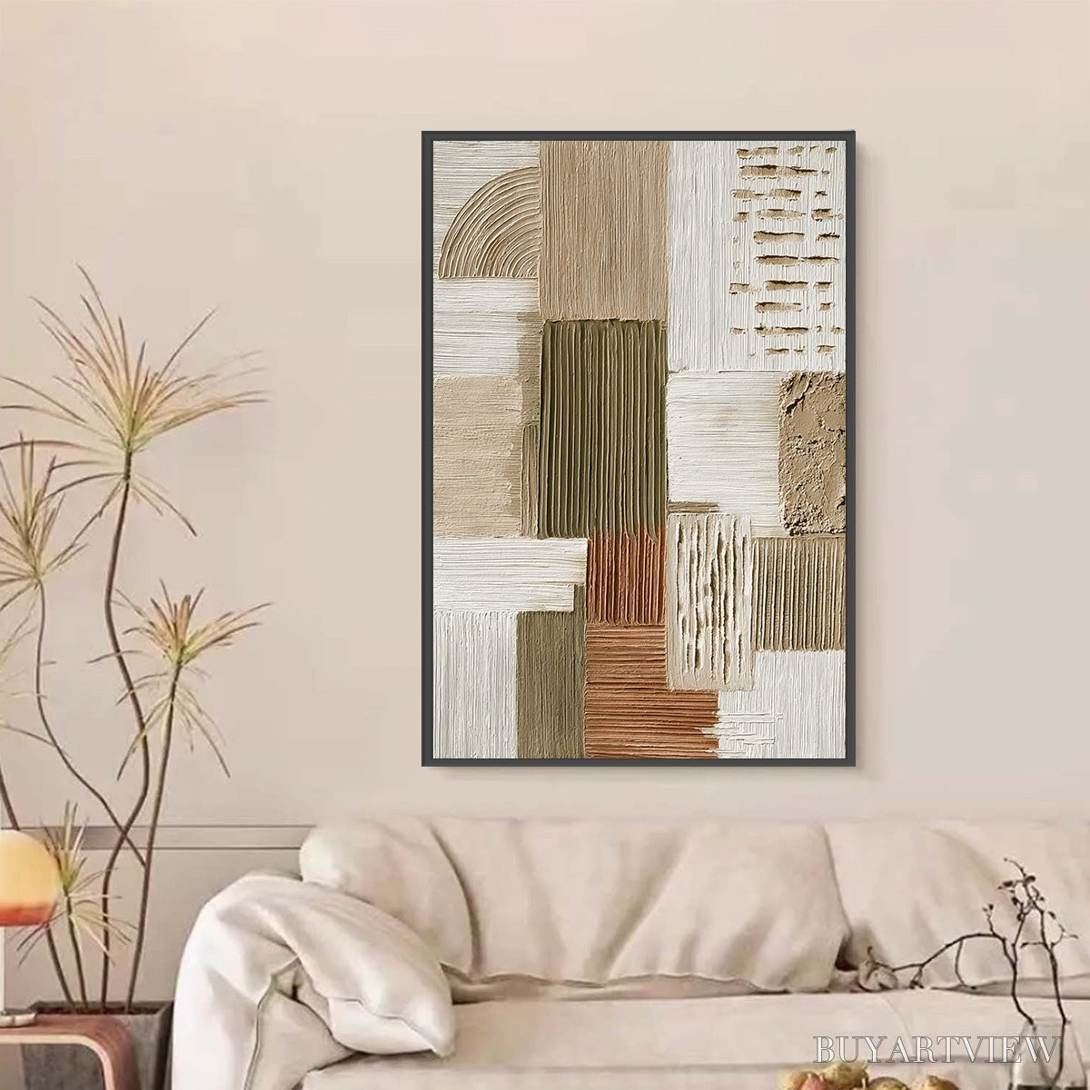 BUYARTVIEW Strata Textured Abstract Neutral Oil Painting for Modern - image 6