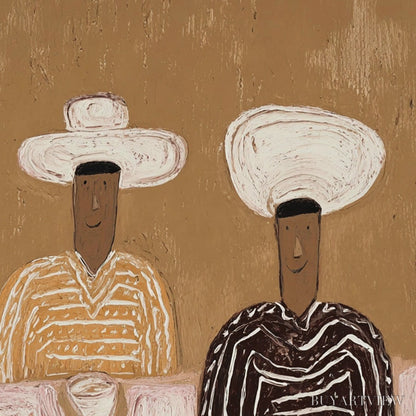BUYARTVIEW the Sharing Bowl – Textured Wabi Sabi Painting of Shared Moments - image 3