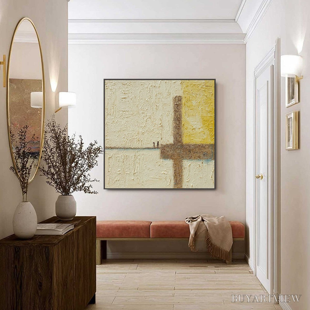 BUYARTVIEW Juncture – Textured Wabi Sabi Abstract Oil Painting for Walls - image 4