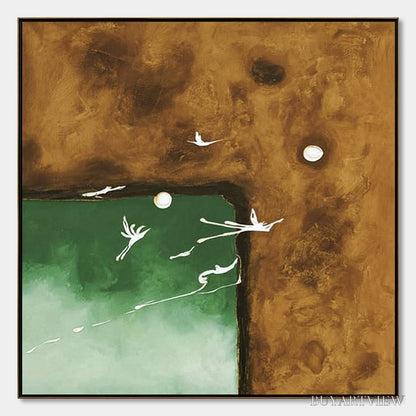 BUYARTVIEW Sojourn – Wabi Sabi Impasto Painting of an Avian Journey - image 1
