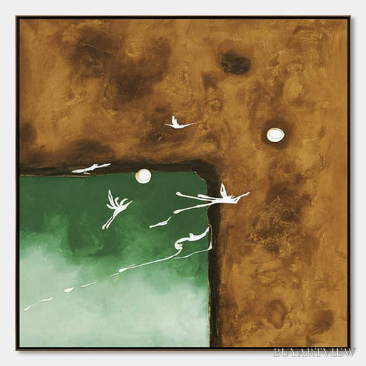 BUYARTVIEW Sojourn – Wabi Sabi Impasto Painting of an Avian Journey - image 1