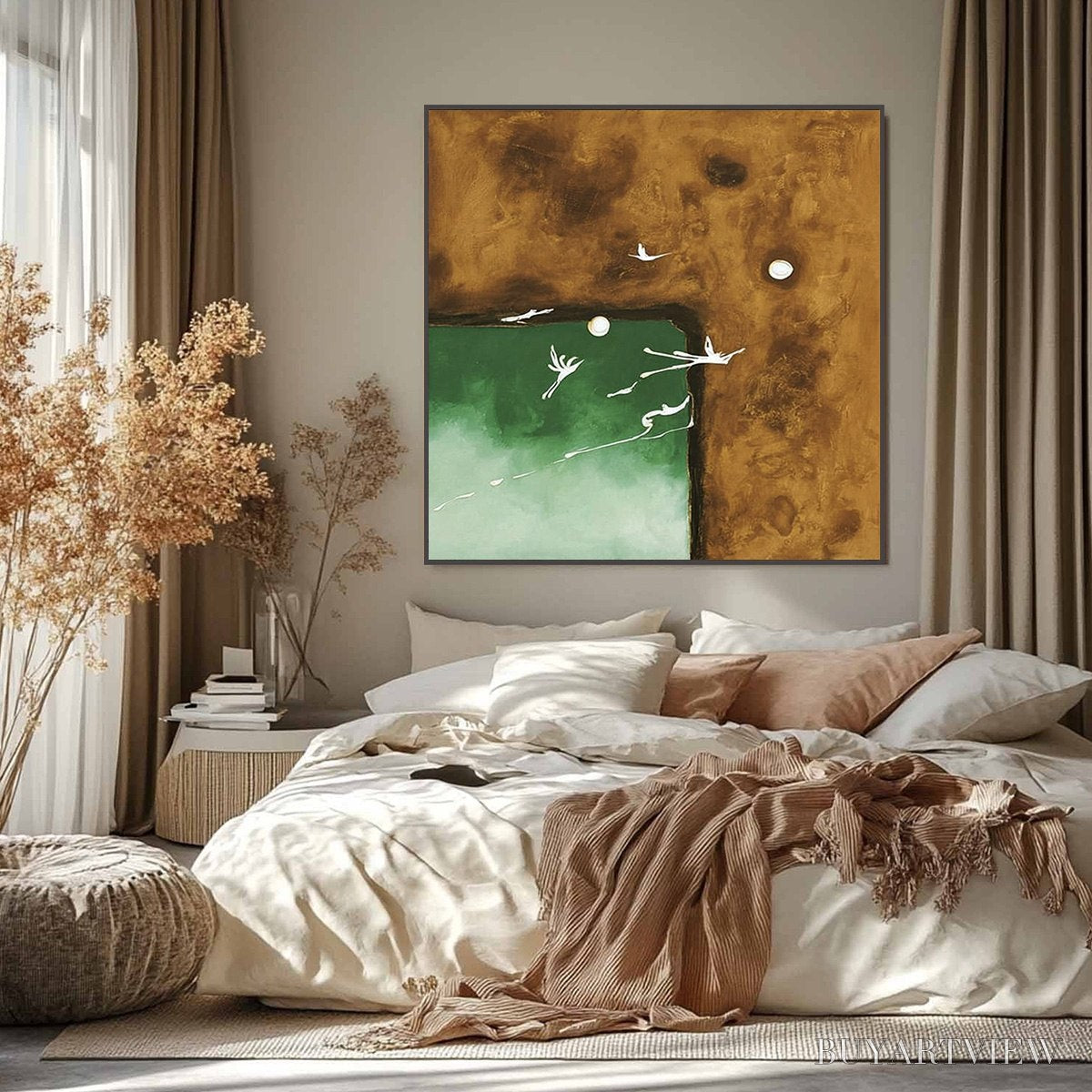 BUYARTVIEW Sojourn – Wabi Sabi Impasto Painting of an Avian Journey - image 6
