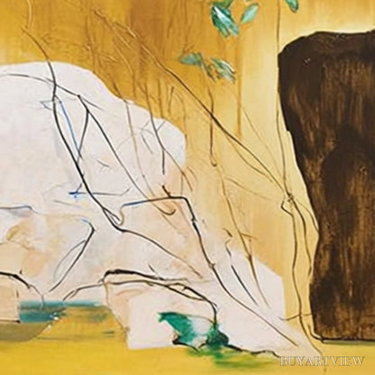 BUYARTVIEW Ochre Sanctuary – Wabi-Sabi Abstract Painting with Earthy Tones - image 5