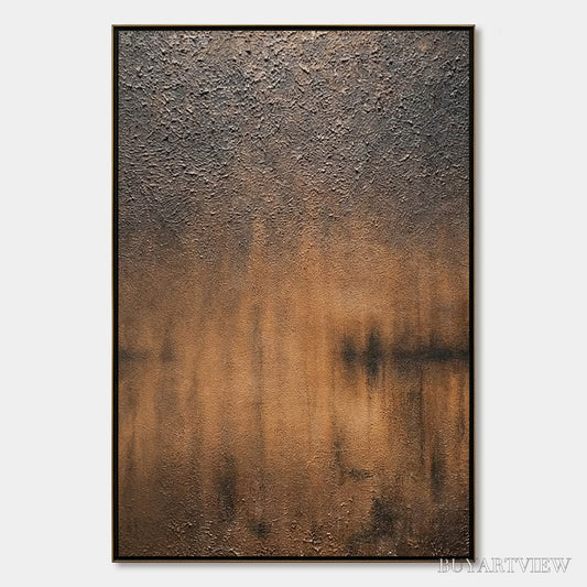 BUYARTVIEW Earthen Echo – Heavily Textured Wabi Sabi Abstract Painting - image 1