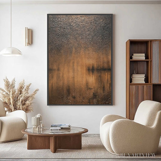 BUYARTVIEW Earthen Echo – Heavily Textured Wabi Sabi Abstract Painting - image 2