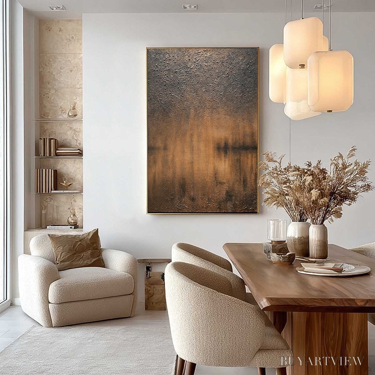 BUYARTVIEW Earthen Echo – Heavily Textured Wabi Sabi Abstract Painting - image 4