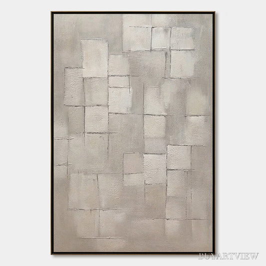 BUYARTVIEW Foundations – Textured Minimalist Geometric Abstract Painting - image 1