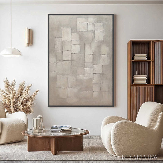 BUYARTVIEW Foundations – Textured Minimalist Geometric Abstract Painting - image 2
