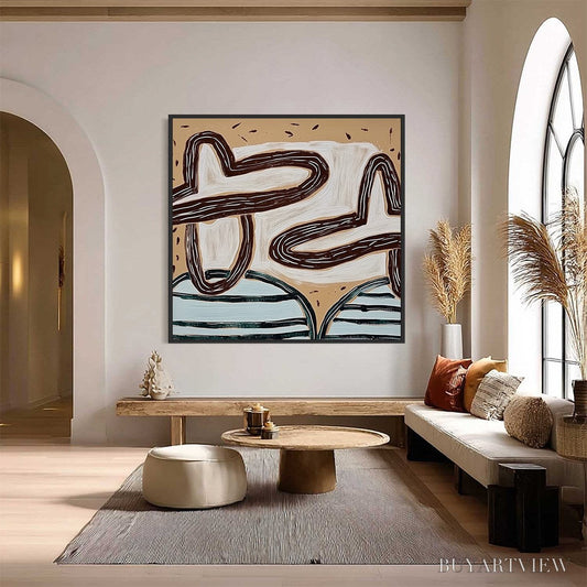 BUYARTVIEW Grounded Flow – Wabi Sabi Inspired Abstract Painting with Earthy Tones - image 2