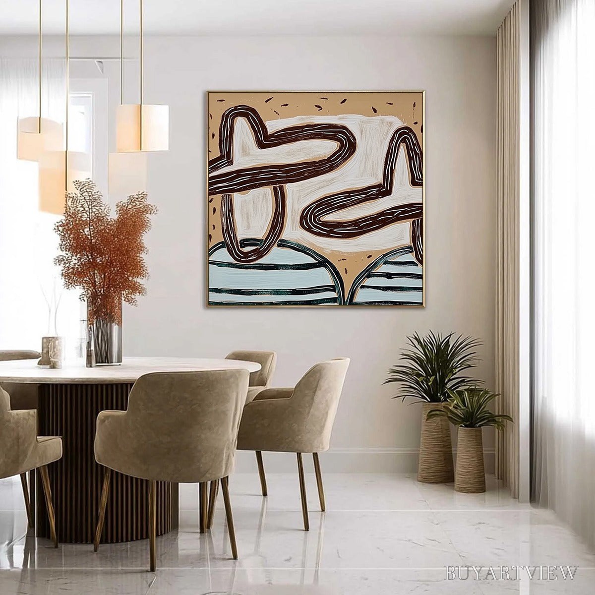 BUYARTVIEW Grounded Flow – Wabi Sabi Inspired Abstract Painting with Earthy Tones - image 4
