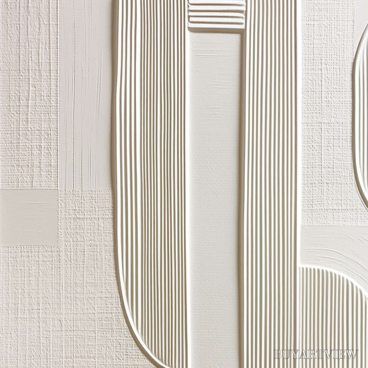 BUYARTVIEW Static Rhythm – Textured White Minimalist Abstract - image 3