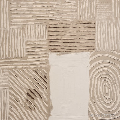 BUYARTVIEW Earthen Weave – Textured Wabi Sabi Abstract Painting in Neutral Tones - image 3