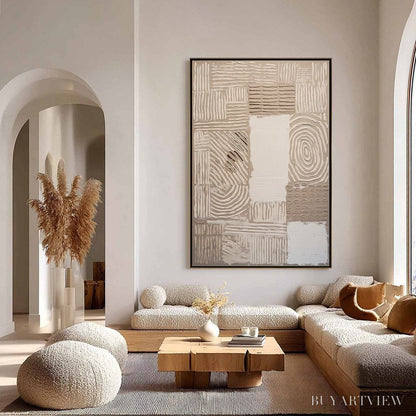BUYARTVIEW Earthen Weave – Textured Wabi Sabi Abstract Painting in Neutral Tones - image 4