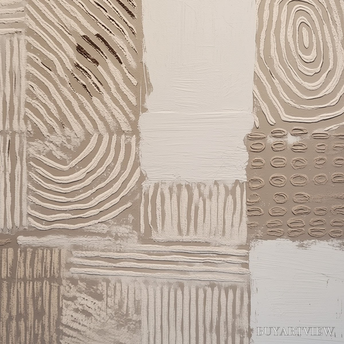 BUYARTVIEW Earthen Weave – Textured Wabi Sabi Abstract Painting in Neutral Tones - image 5