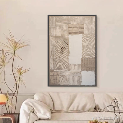 BUYARTVIEW Earthen Weave – Textured Wabi Sabi Abstract Painting in Neutral Tones - image 6