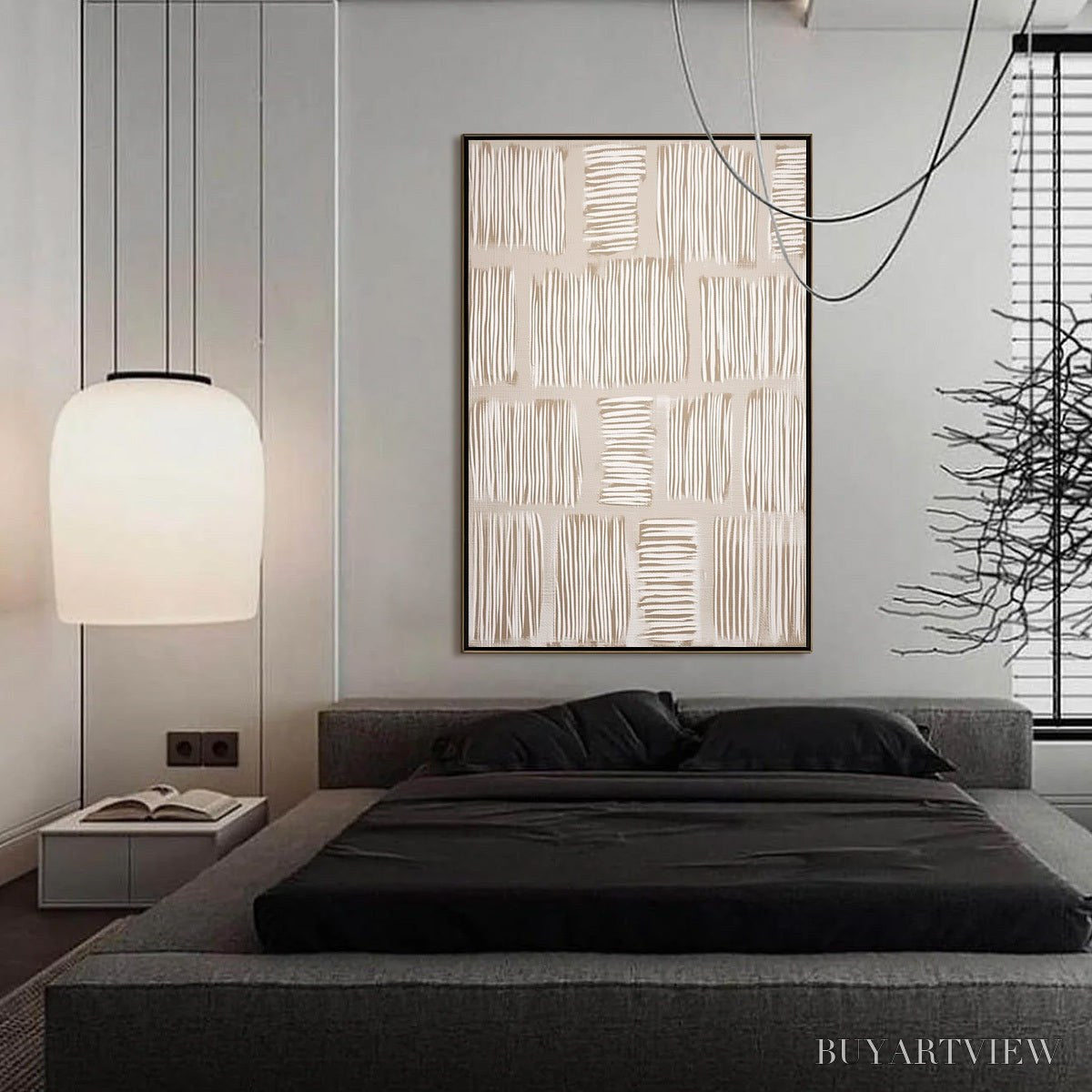 BUYARTVIEW Woven Paths – Textured Wabi Sabi Abstract Painting in Neutral Tones - image 4