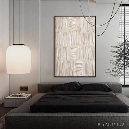 BUYARTVIEW Woven Paths – Textured Wabi Sabi Abstract Painting in Neutral Tones - image 4