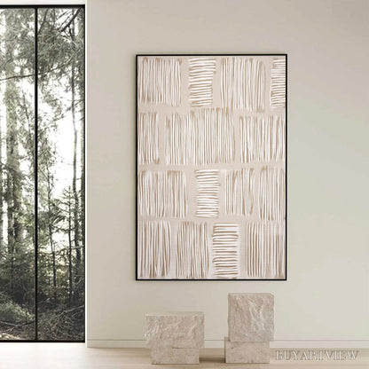 BUYARTVIEW Woven Paths – Textured Wabi Sabi Abstract Painting in Neutral Tones - image 6