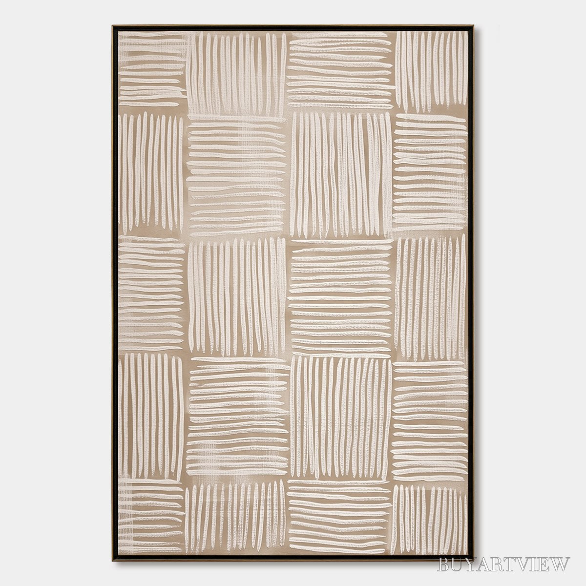 BUYARTVIEW Woven Calm – Textured Minimalist Wabi-Sabi Abstract Painting - image 1