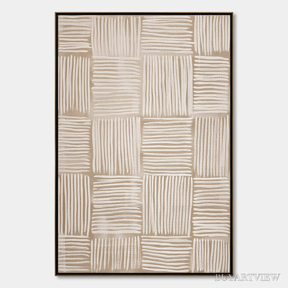 BUYARTVIEW Woven Calm – Textured Minimalist Wabi-Sabi Abstract Painting - image 1