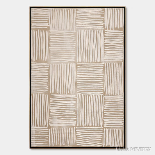 BUYARTVIEW Woven Calm – Textured Minimalist Wabi-Sabi Abstract Painting - image 1
